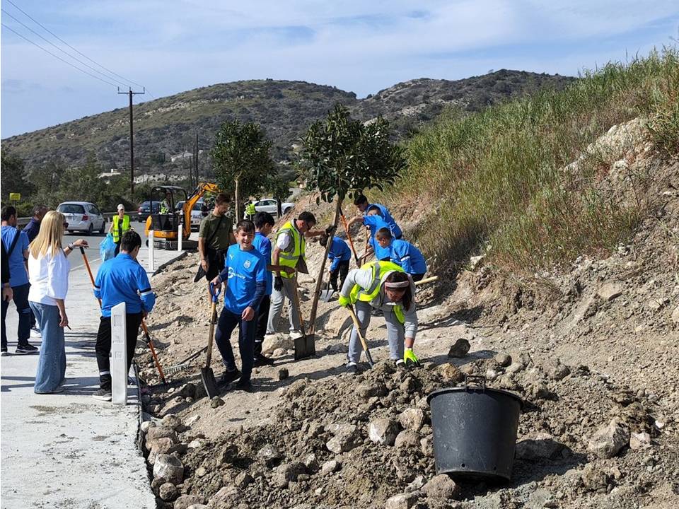 A Grou of People Planting Trees