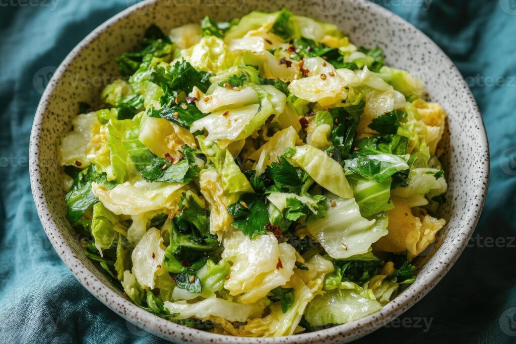 Savoy Cabbage Salad with Sesame Seeds