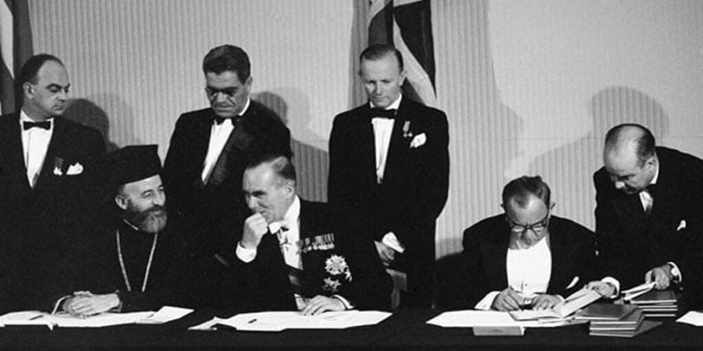 Makarios at the Zurich Agreements Table