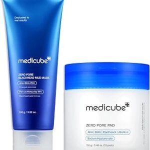 medicube All-in-One Duo for Pore and Skin Texture Care: Zero Pore Pads 2.0 and Zero Pore Blackhead Mud Facial Mask