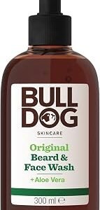 BULLDOG SKINCARE 2-in-1 Original Beard & Face Wash For Men 300 ml, Aloe Vera Enriched, For All Beard Types, Removes Dirt & Oil