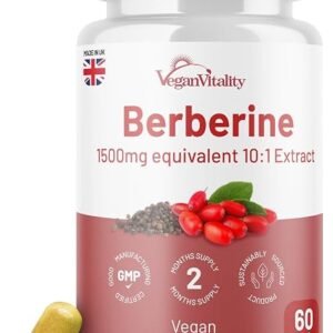 Berberine High Strength 1500mg - Berberine Supplement with Black Pepper, 60 Capsules 2 Months Supply - Weight Management, Clean Berberine Capsules UK