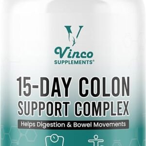 Vinco Colon Cleanse 15 Day Detox - Occasional Constipation & Bloating Support - 15 Day Cleanse for Women and Men - Digestive Gut Health - Promotes Regularity