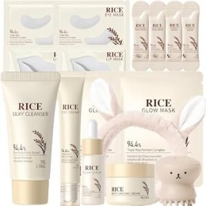Rice Korean Skincare Set, Fermented Rice Face Care, Masks & Tools, 16PCS