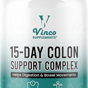Vinco Colon Cleanse 15 Day Detox - Occasional Constipation & Bloating Support - 15 Day Cleanse for Women and Men - Digestive Gut Health - Promotes Regularity