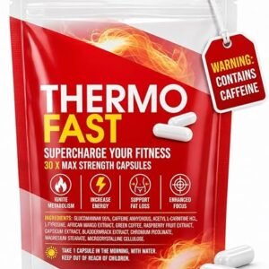 Thermo Fast Extreme Fat Burners - Fat Loss Max Strength Capsules for Women and Men - Lose Belly Weight Fast Raspberry Ketones, Cayenne Pepper, Chromium